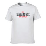 UT I DO MARATHONS ON NETFLIX Premium Slogan T-Shirt