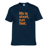 UT LIFE IS SHORT, RUN FAST Premium Slogan T-Shirt