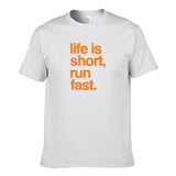 UT LIFE IS SHORT, RUN FAST Premium Slogan T-Shirt