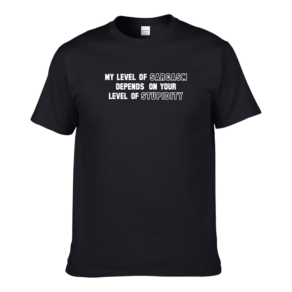 UT MY LEVEL OF SARCASM Premium Slogan T-Shirt
